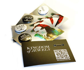 business card with button badge 32mm, 4 types, Kingdom of Jewels