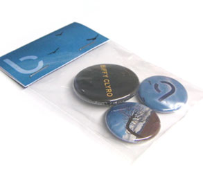 3 Button badge 25mm in poly bag with header card